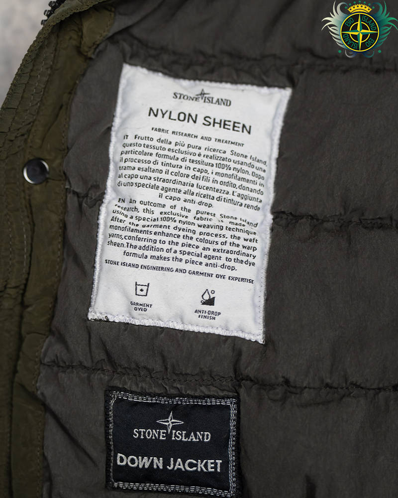 Stone Island Nylon Sheen Down Jacket Green - M