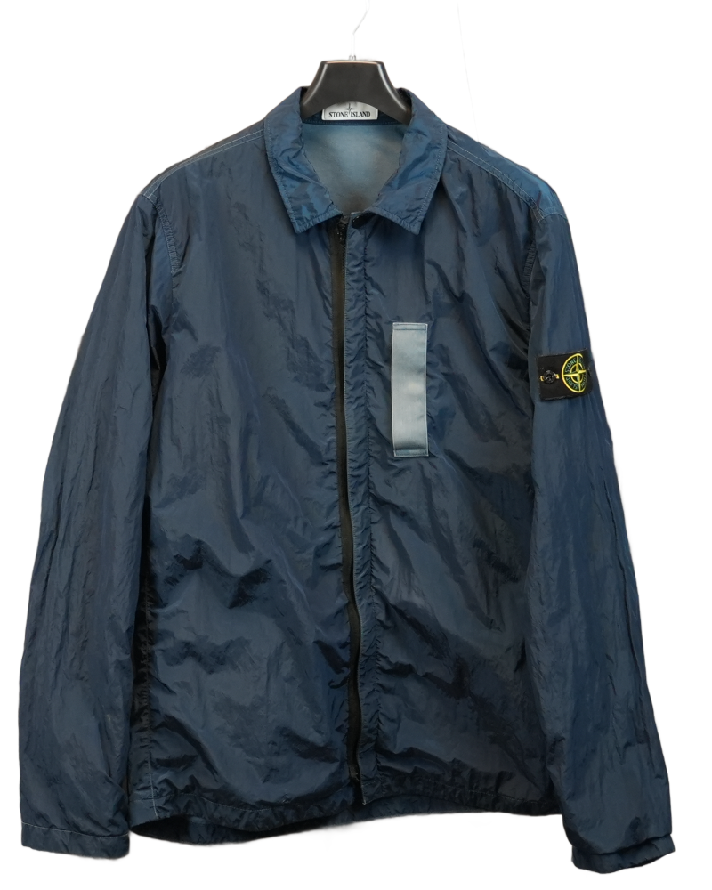 Stone Island Nylon Metal Double Layer Overshirt Blue front view