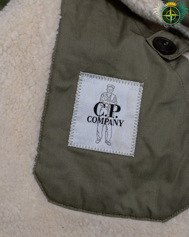 C.P Company Kan-D Shearling Goggle Jacket Navy Blue - L