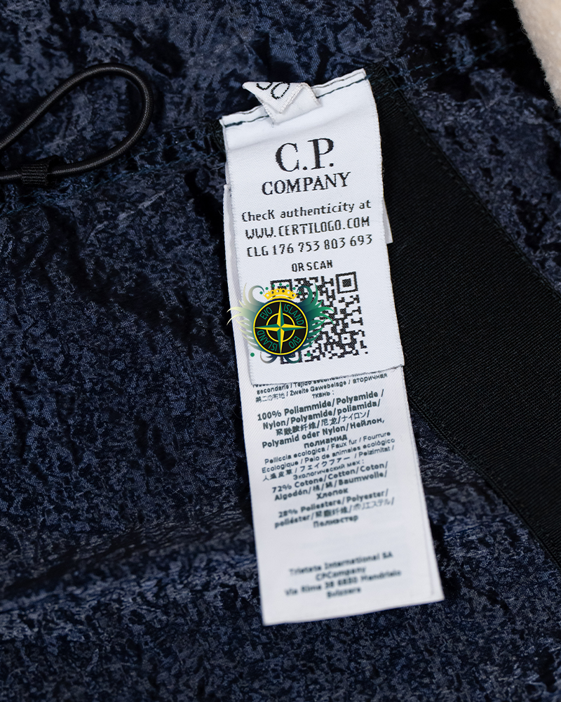 C.P Company Kan-D Shearling Goggle Jacket Navy Blue - L