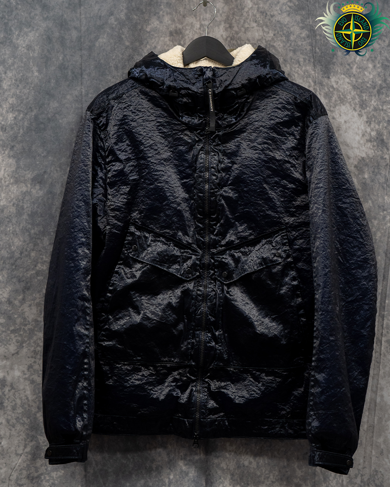 C.P Company Kan-D Shearling Goggle Jacket Navy Blue - L