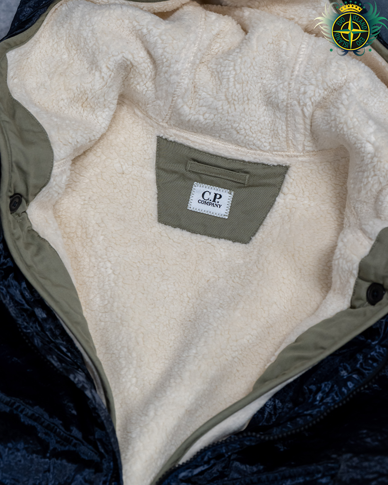 C.P Company Kan-D Shearling Goggle Jacket Navy Blue - L