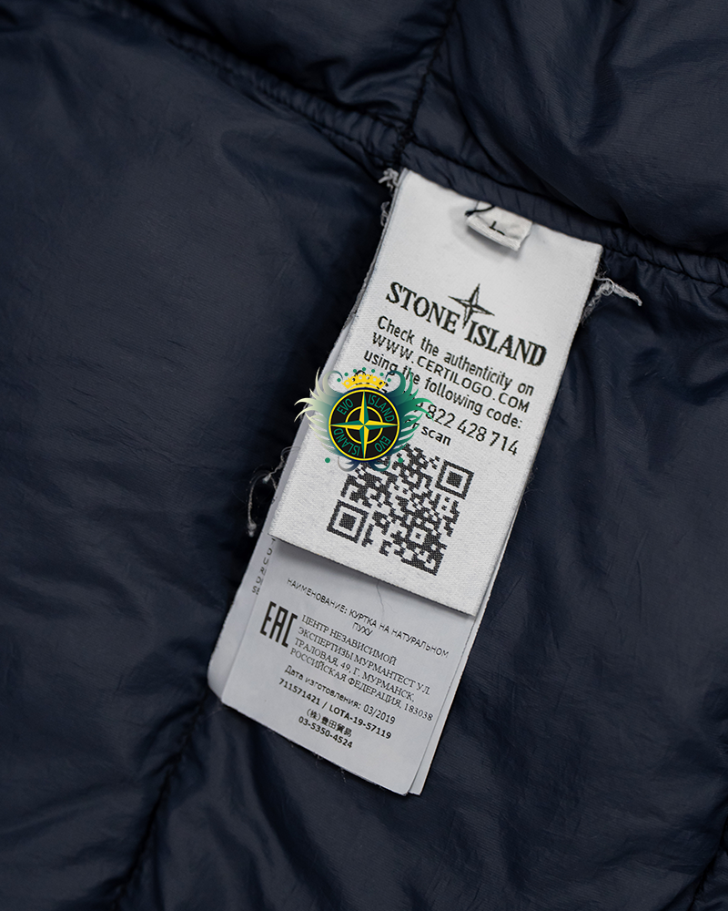 Stone Island 50 Fili Resinata Down-TC Coat Navy Blue - L