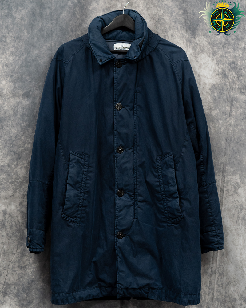 Stone Island 50 Fili Resinata Down-TC Coat Navy Blue - L