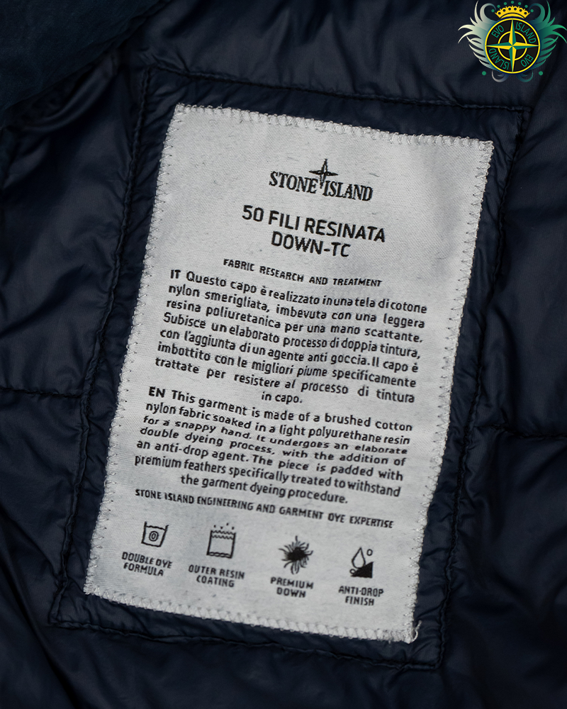 Stone Island 50 Fili Resinata Down-TC Coat Navy Blue - L