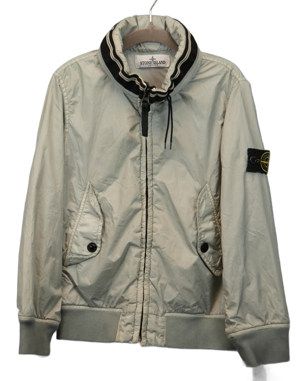 Stone island Junior Nylon metal bomber jacket silver front view
