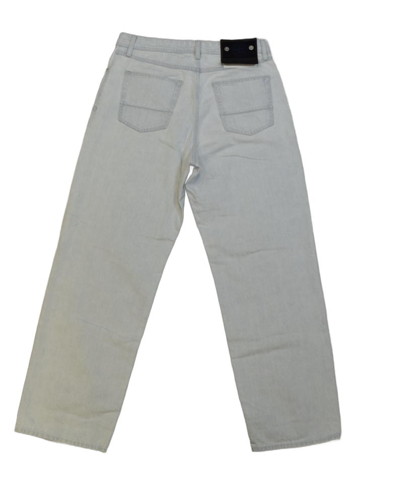 Stone Island Indigo Denim Ultra Bleach Loose light blue back view