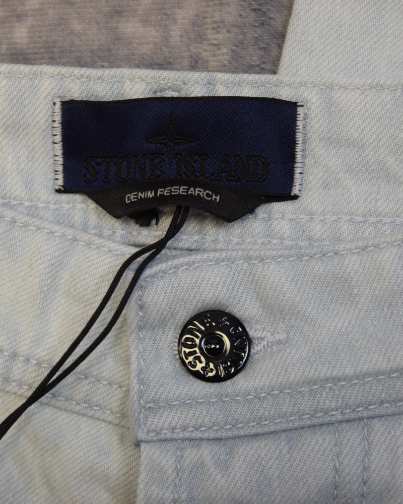Stone Island Indigo Denim Ultra Bleach Loose light blue detail view