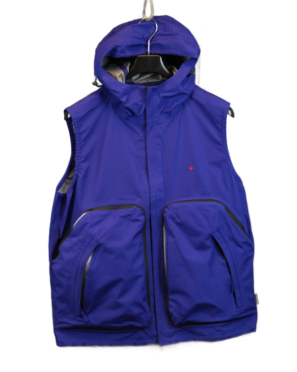 Stone Island Marina Goretex Gilet with Bag Blue front view
