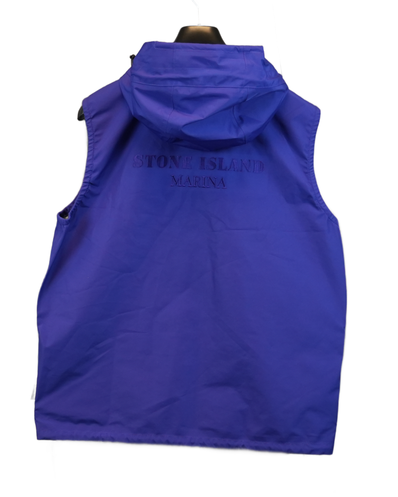 Stone Island Marina Goretex Gilet with Bag Blue back view