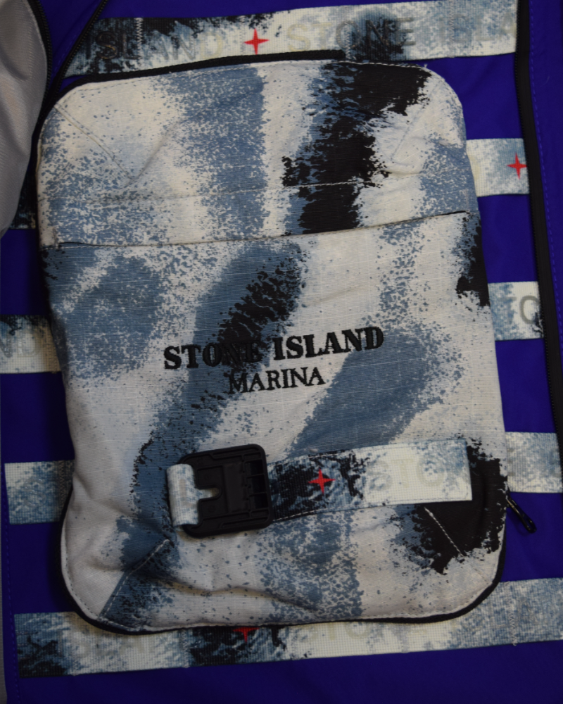 Stone Island Marina Goretex Gilet with Bag Blue detail view
