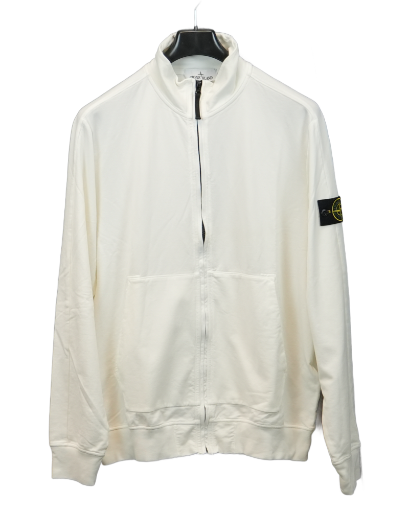 Stone Island Zip Up Jacket White front view