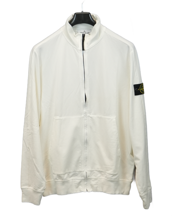 Stone Island Zip Up Jacket White front view
