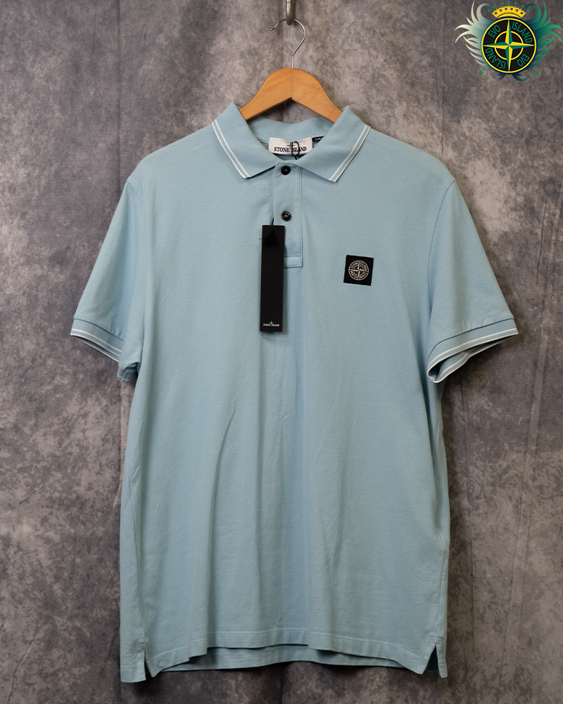 Stone Island Compass Logo Polo Shirt Blue - XL