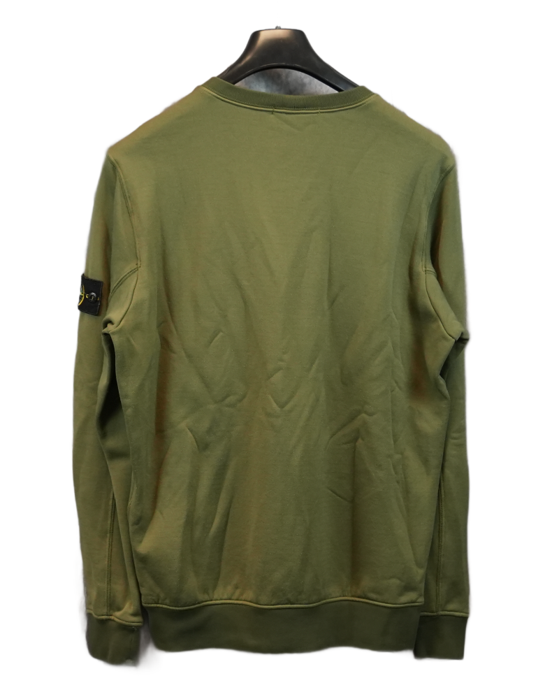 Stone Island Nylon Pocket Crewneck Sweatshirt Green back view