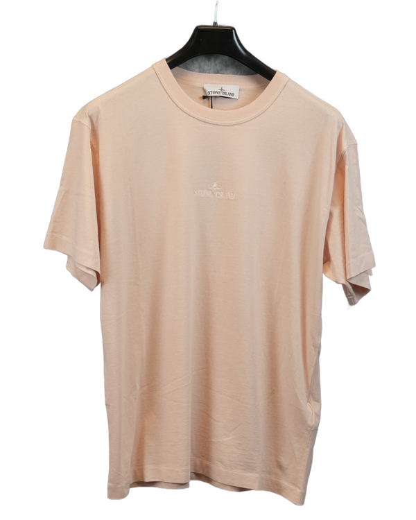 Stone Island Embroidered Logo T-Shirt Light Pink front view