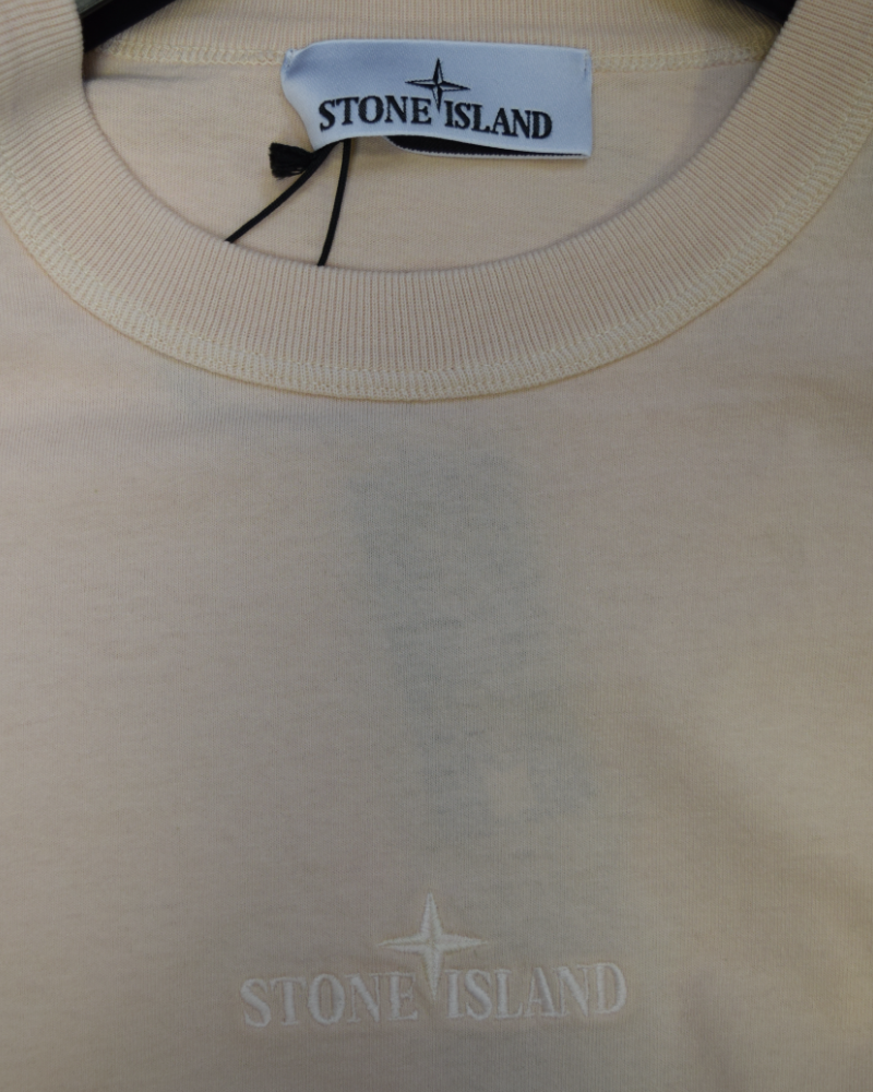 Stone Island Embroidered Logo T-Shirt Light Pink detail view