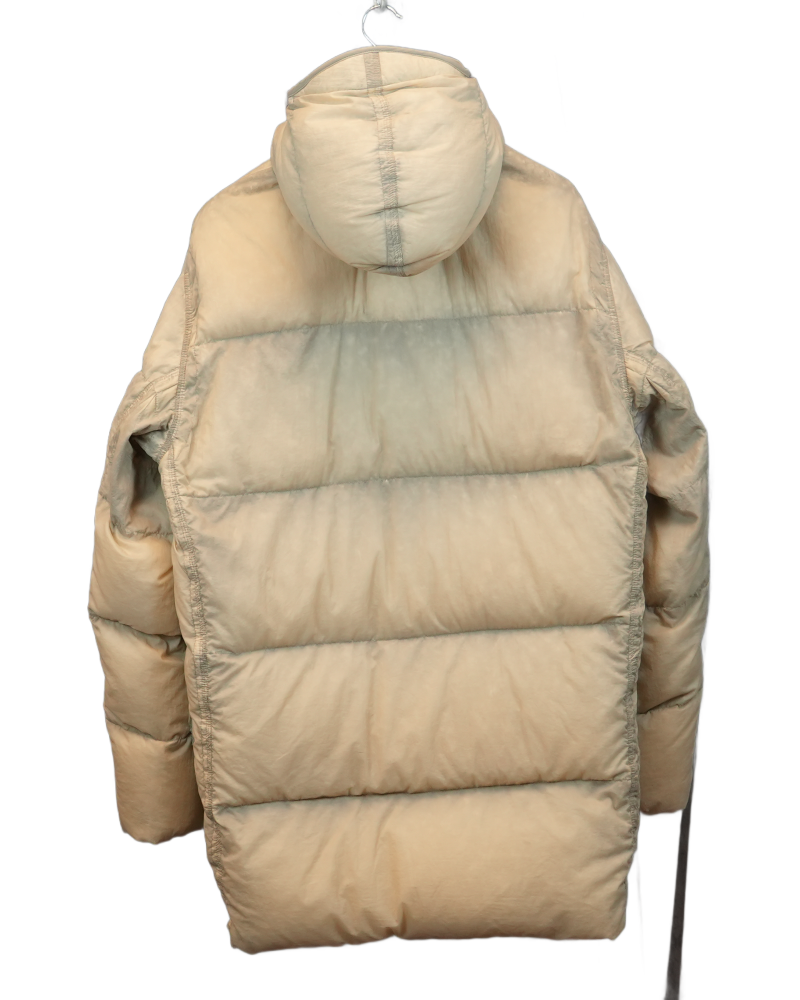 Stone Island Opaque Nylon Down Mesh Parka cream back view