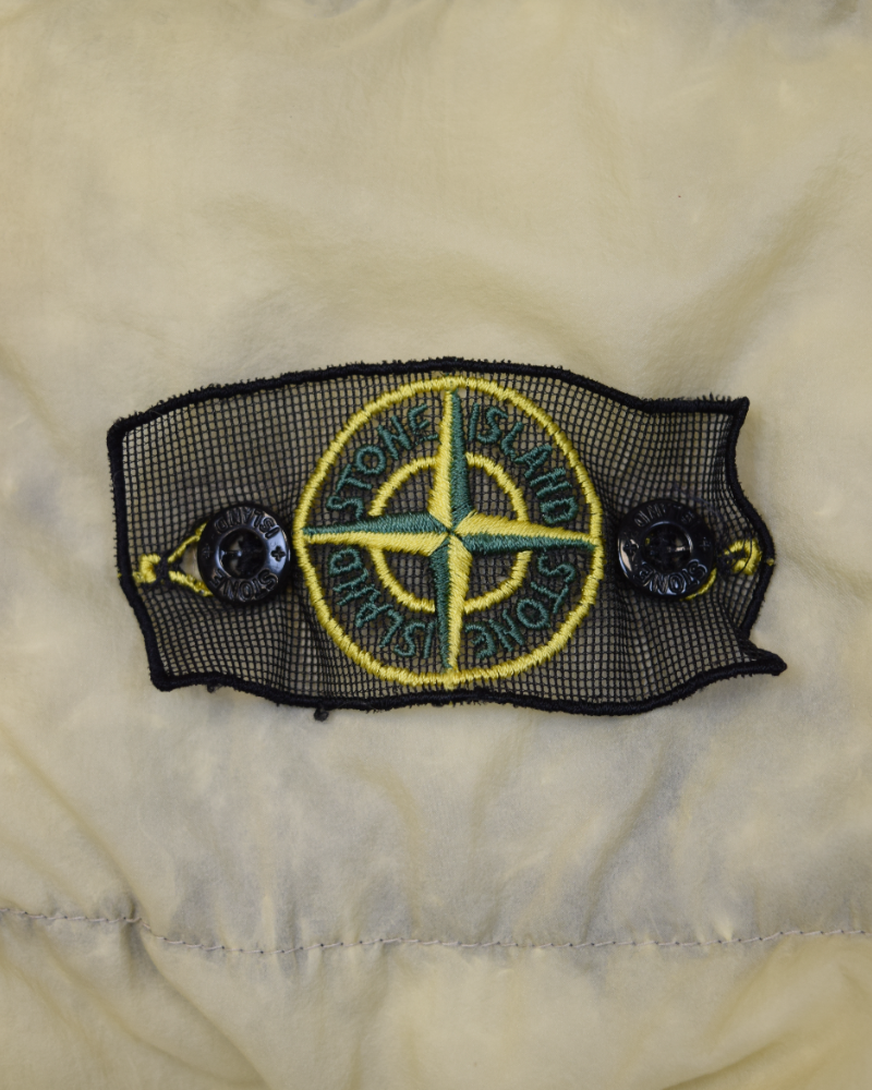 Stone Island Opaque Nylon Down Mesh Parka cream detail view