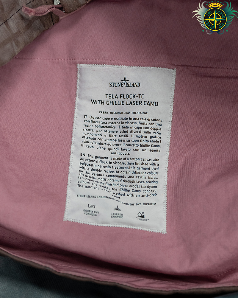 Stone Island Tela Flock-TC With Ghille Laser Camo Jacket Pink - XL