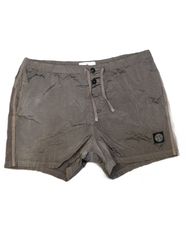 Stone Island Nylon Metal Patch Project Swim Shorts Mauve front view