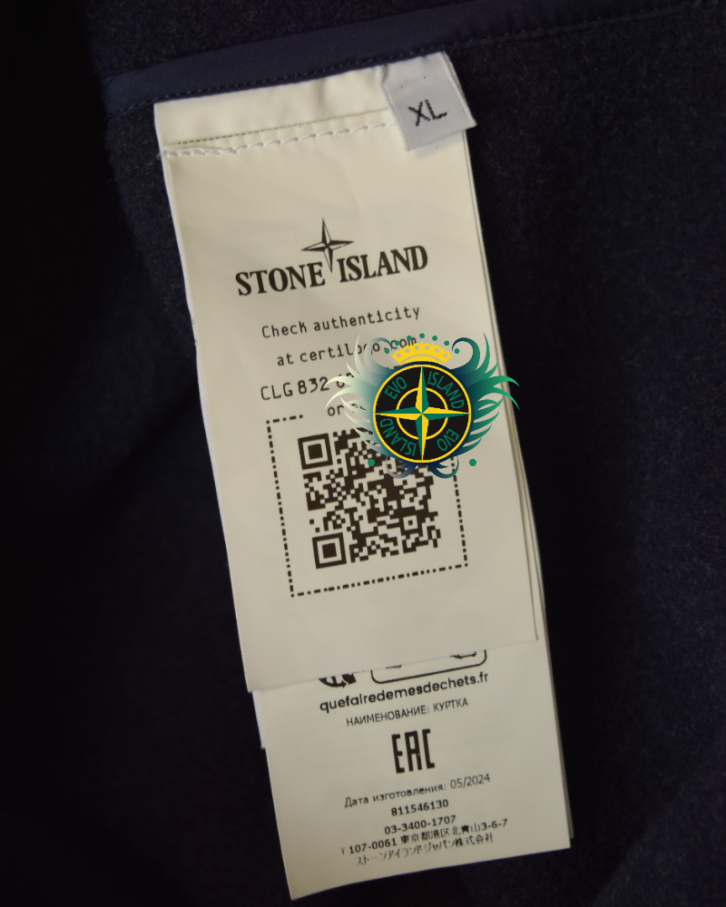 Stone Island Panno Double Jacket blue detail view