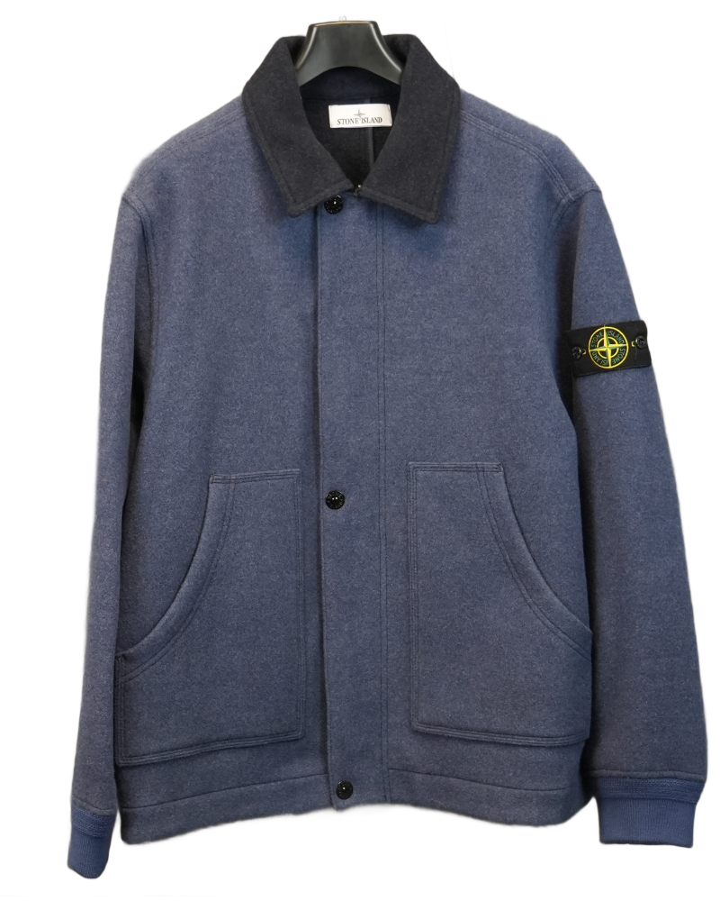 Stone Island Panno Double Jacket blue front view