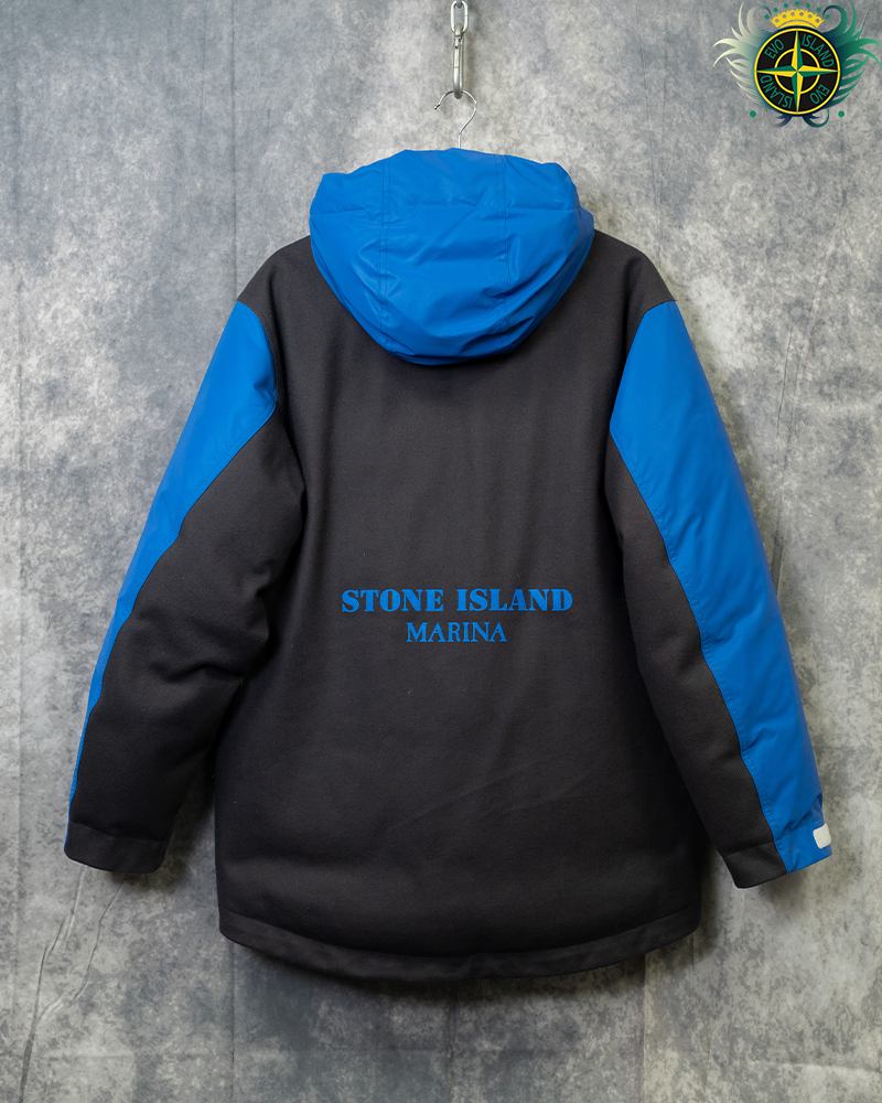 Stone Island Plated Reflective Marina Down Jacket Blue - S