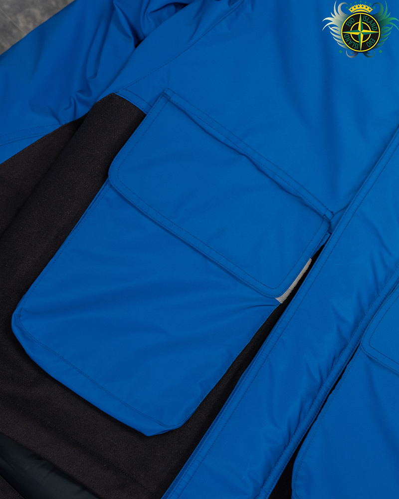 Stone Island Plated Reflective Marina Down Jacket Blue - S