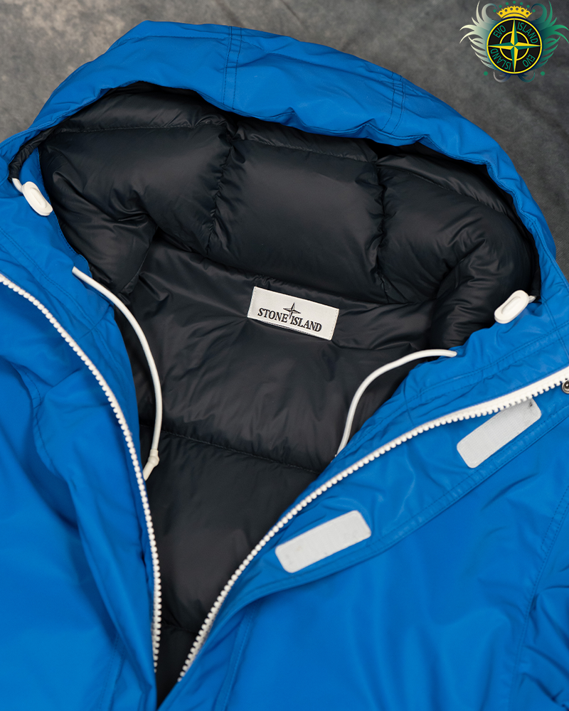 Stone Island Plated Reflective Marina Down Jacket Blue - S