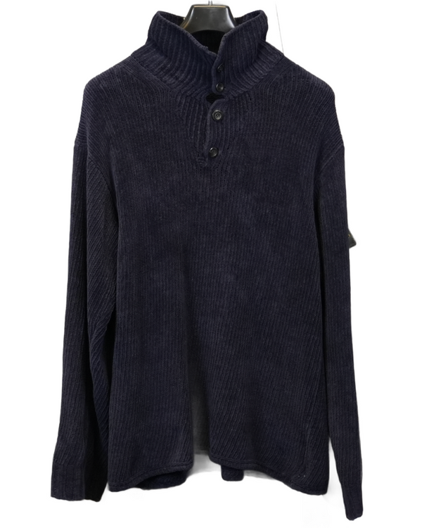 Stone Island Vintage Button Knit blue front view