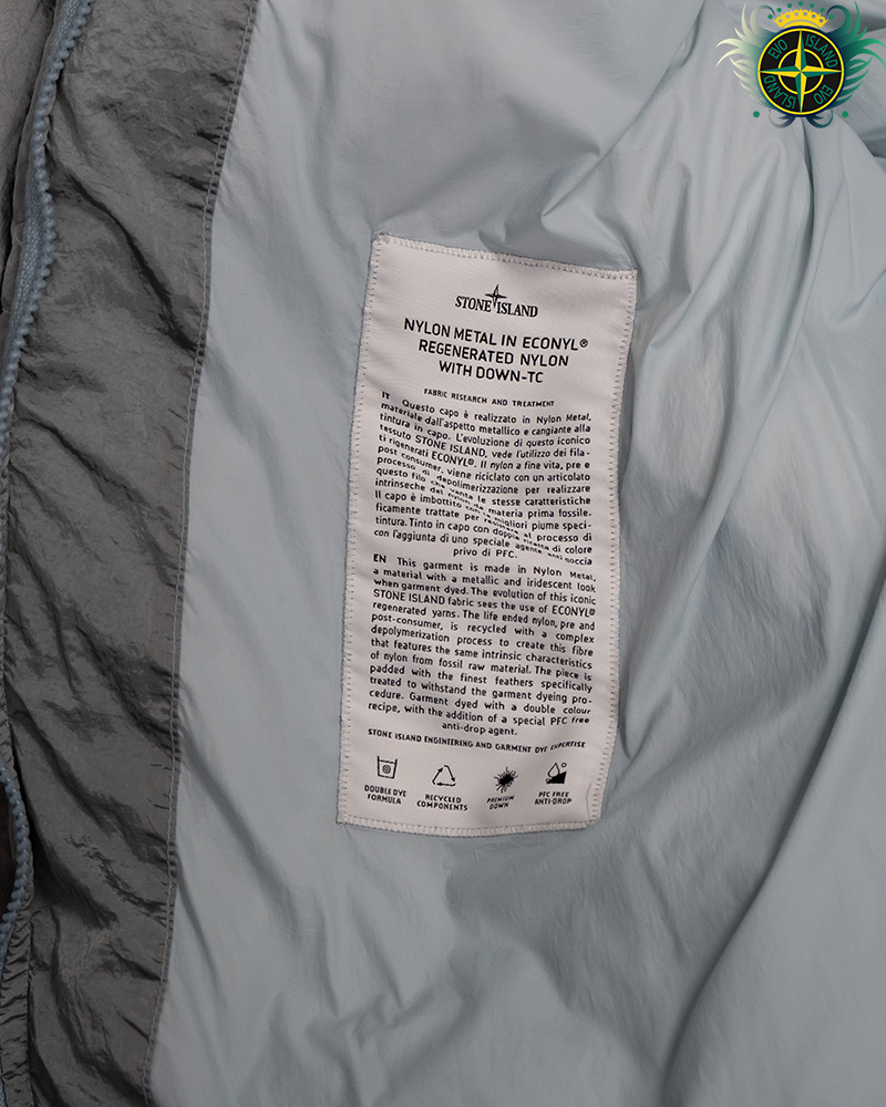 Stone Island Nylon Metal Watro-TC in Econyl® Regenerated Nylon Light Blue