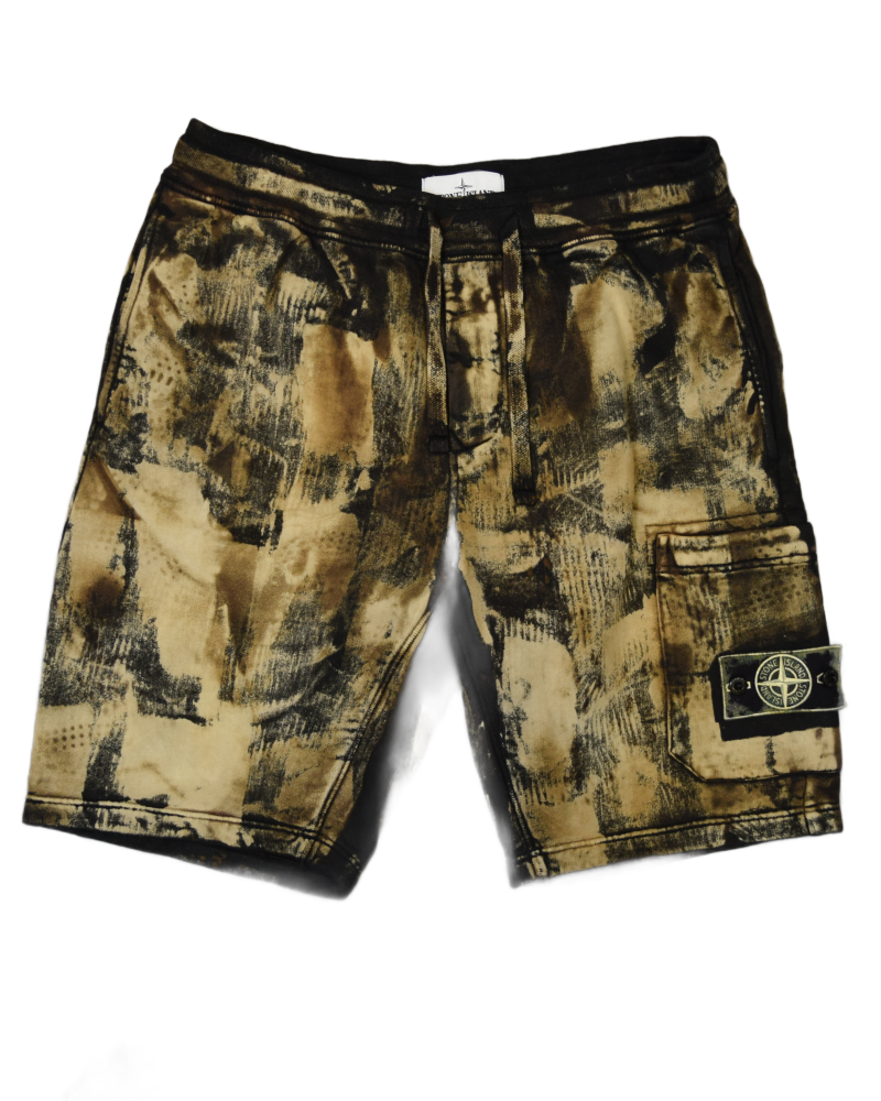 stone island X Snowbeast Jogger shorts black front view