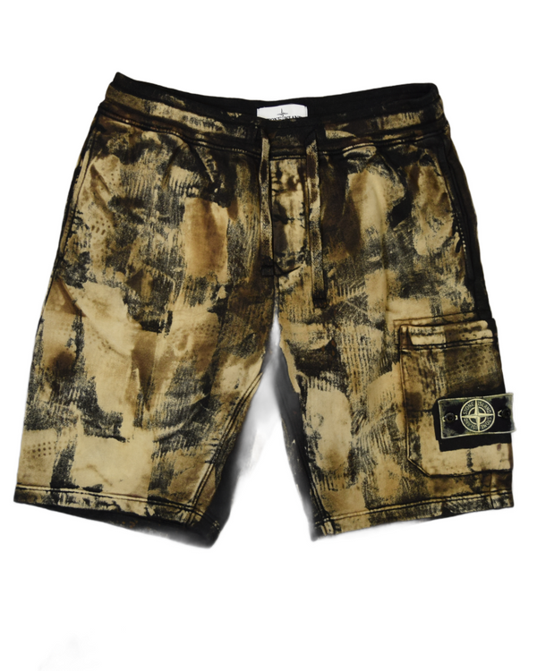 stone island X Snowbeast Jogger shorts black front view