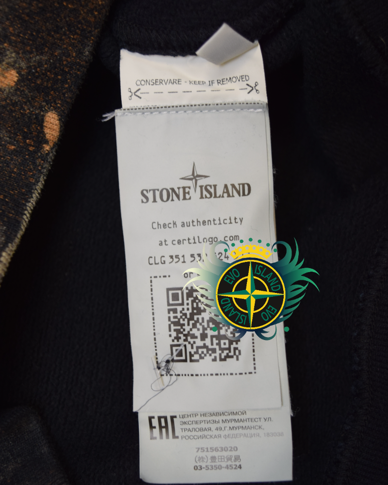 Stone island X Snowbeast crewneck black detail view