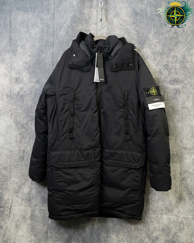 Stone Island Opaque Nylon Twill Down TC Jacket Black - L