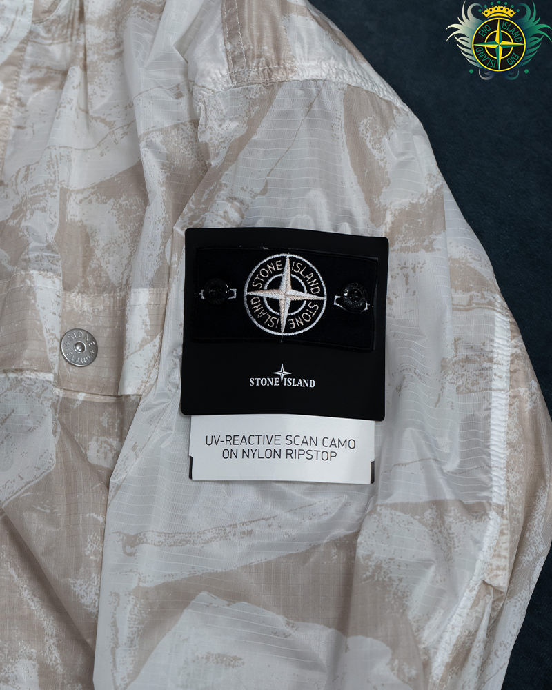 Stone Island UV-Reactive Scan Camo Nylon Ripstop Jacket Cream - M