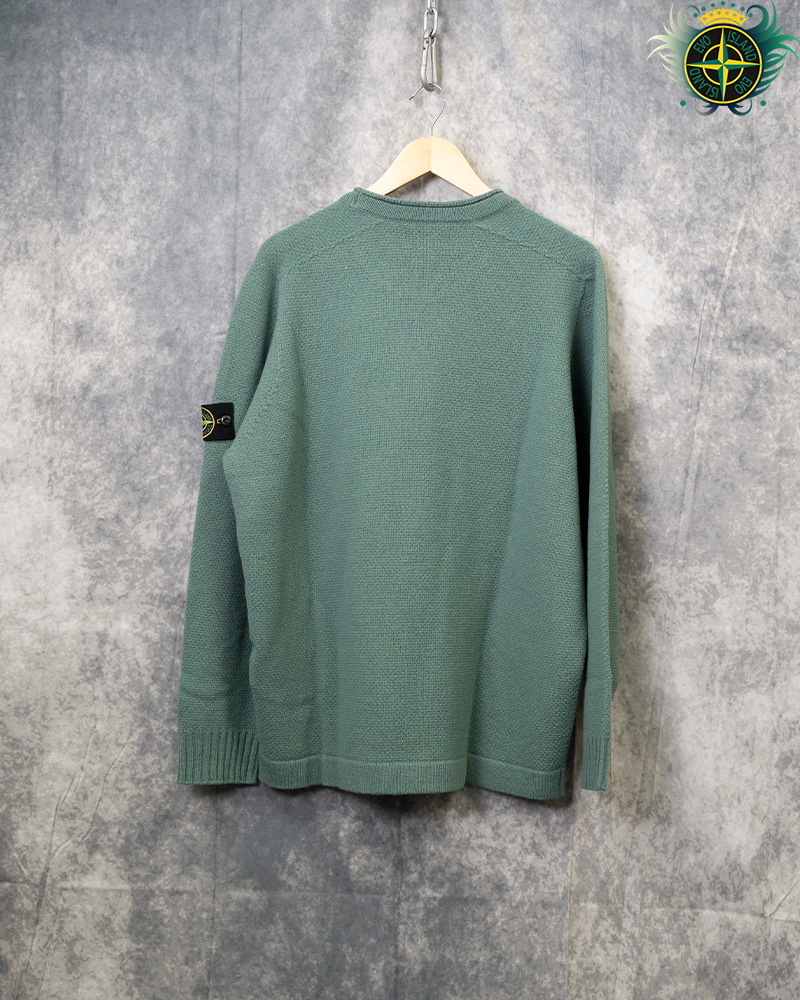 Stone Island Lambs Wool Crewneck Knit Green