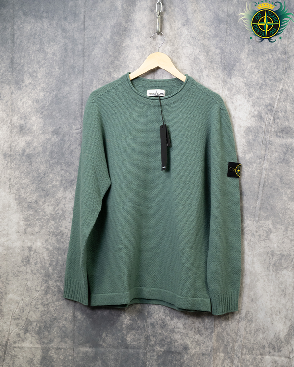 Stone Island Lambs Wool Crewneck Knit Green - XXL