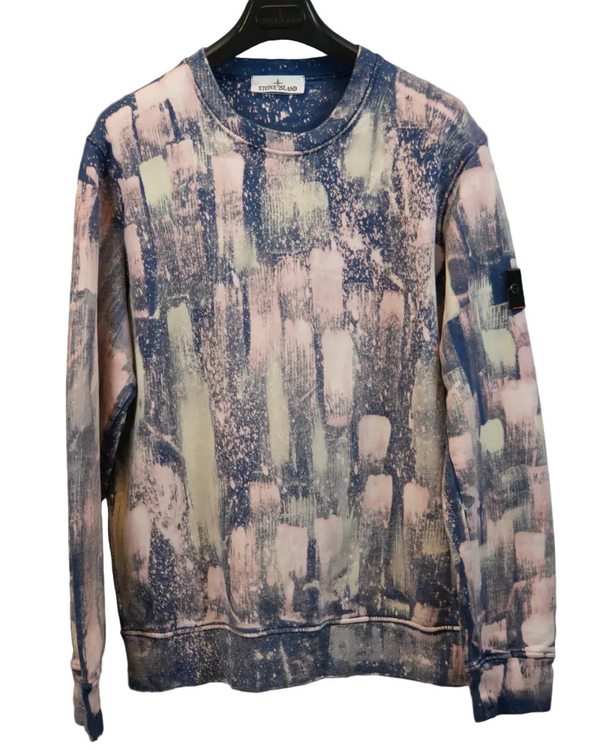 stone island X Snowbeast crewneck green front view