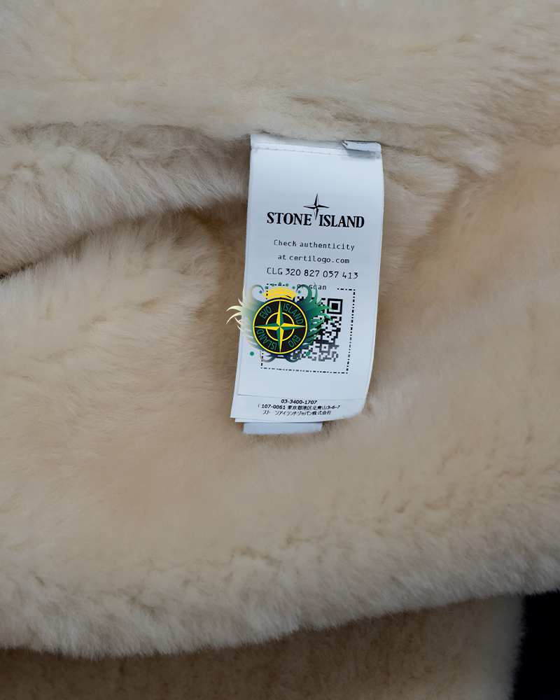 Stone Island Suede Sheepskin Jacket Cream - M