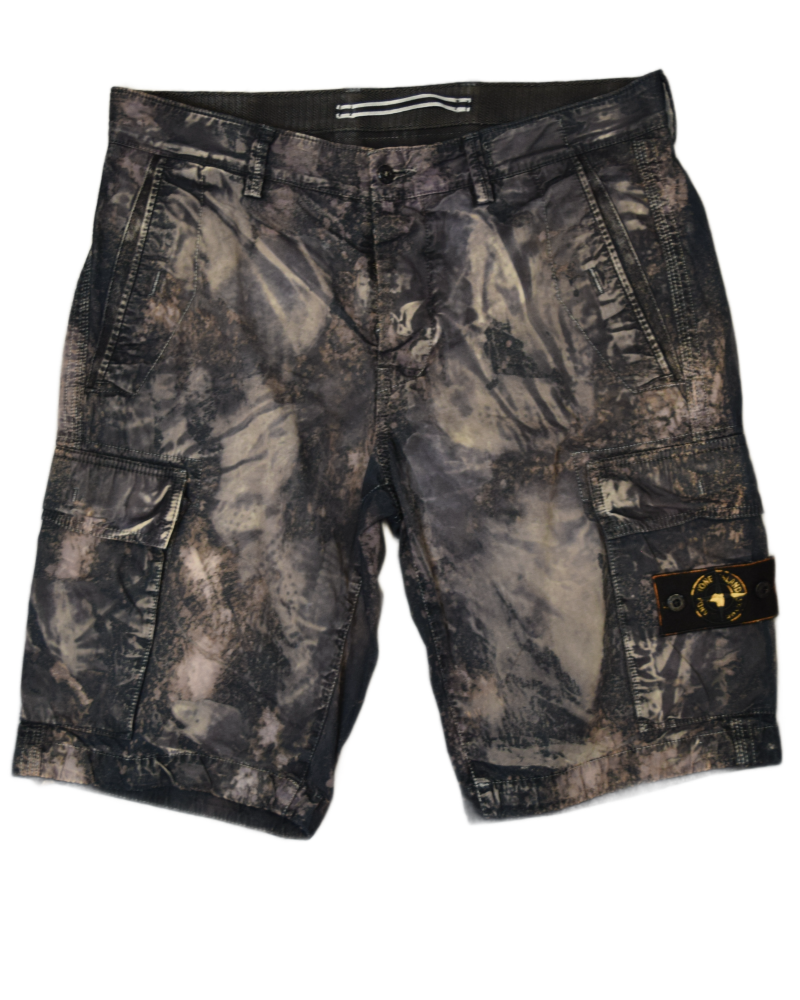 Stone Island X Snowbeast Cargo Shorts blue front view