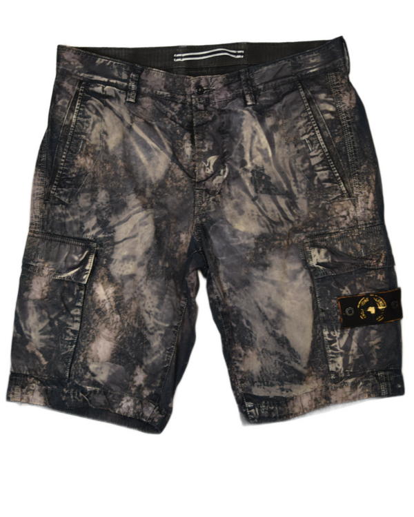 Stone Island X Snowbeast Cargo Shorts blue front view