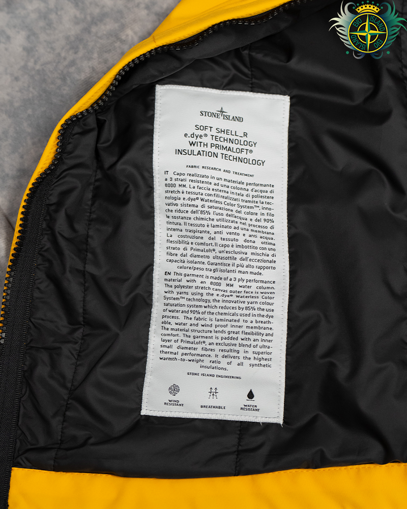 Stone Island Soft Shell-R E.Dye Technology Gilet Yellow - L