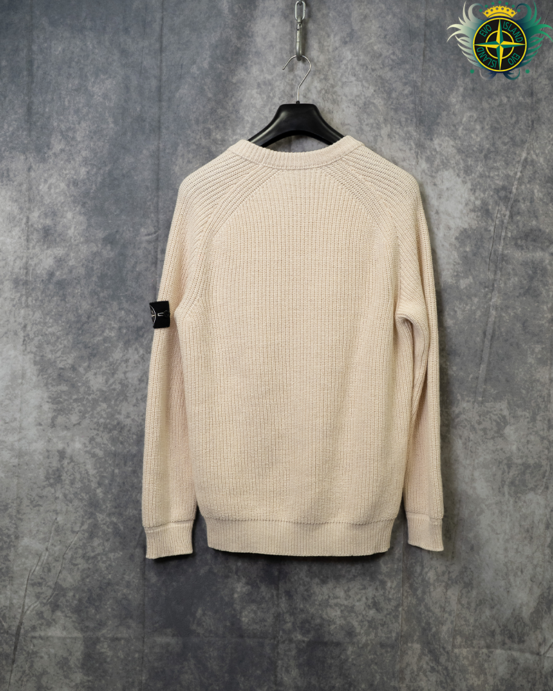 Stone Island Raw Beauty Ribbed Fisherman Knit Cream - M
