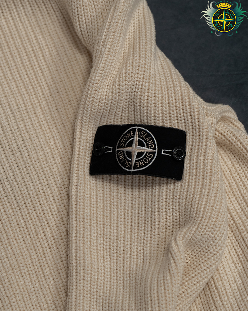 Stone Island Raw Beauty Ribbed Fisherman Knit Cream - M