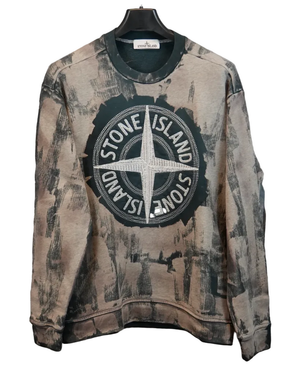 Stone island X Snowbeast Embroidered crewneck front view