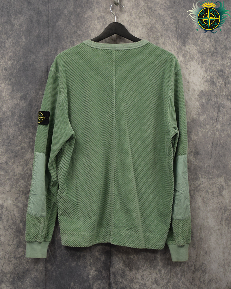 Stone Island Cord Crewneck Green