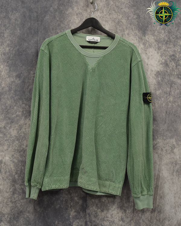 Stone Island Cord Crewneck Green - M