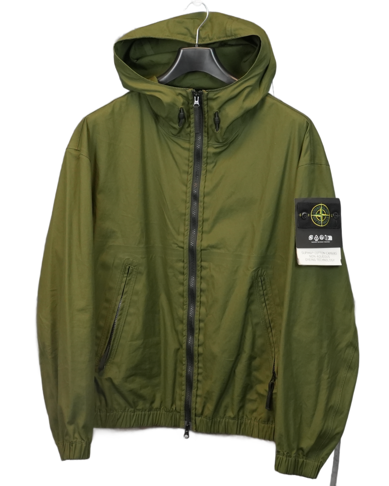 Stone Island Supima Cotton Canvas jacket Military Green front view
